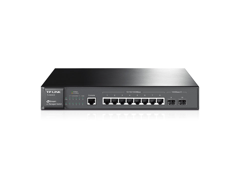 Switch Administrable TP-LINK - Negro, 10/100/1000Mbps, 8ptos, SG3210 (TL-SG3210) Switch Administrable TP-LINK - Negro, 10/100/1000Mbps, 8ptos, SG3210 (TL-SG3210)